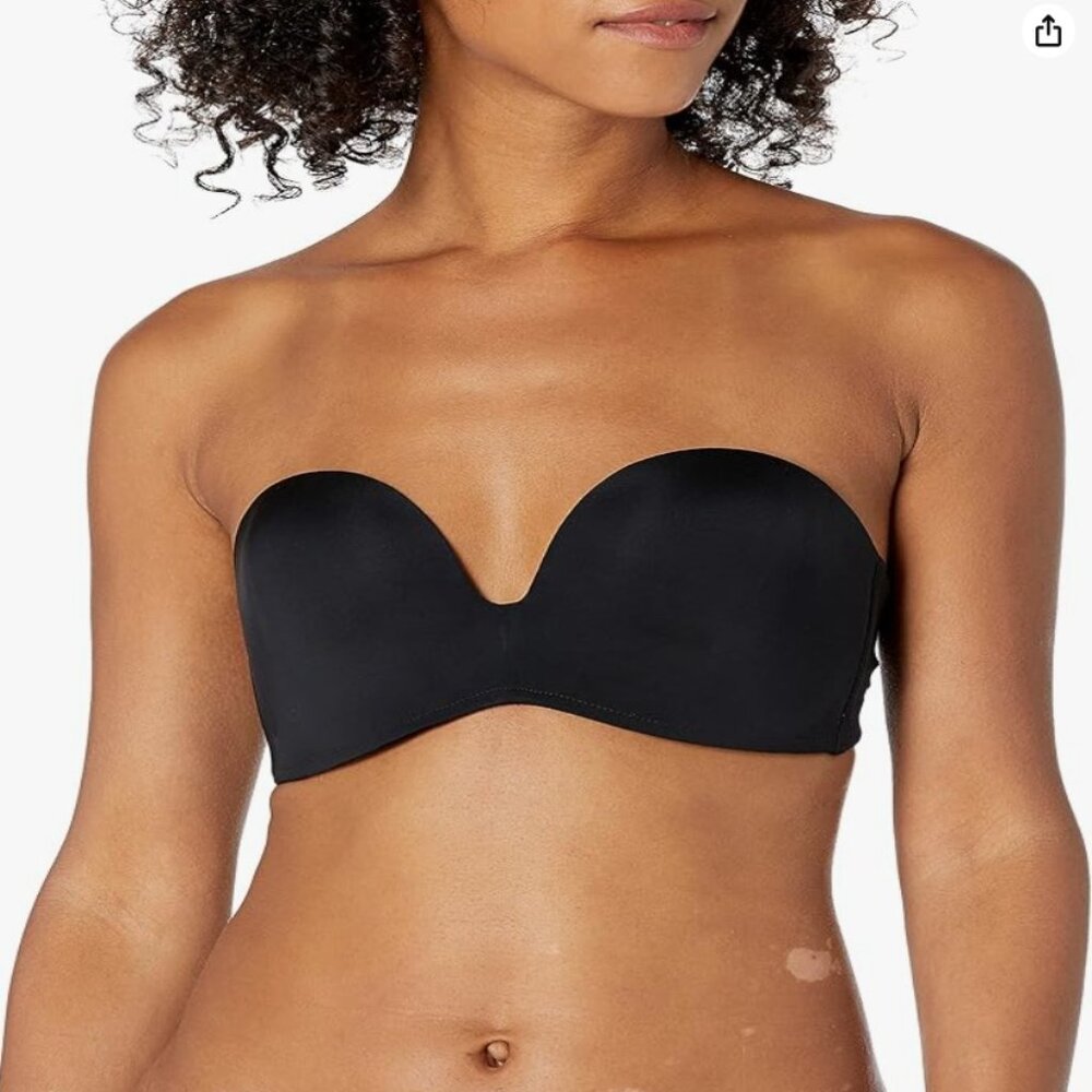 Strapless Black Adhesive Back Bra - Women's Seamless Bandeau